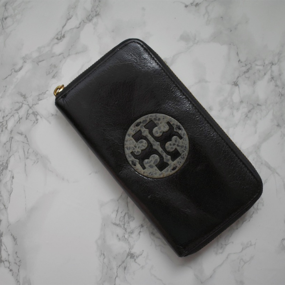 Tory Burch Black Continental Leather Wallet